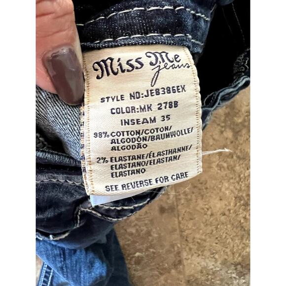 Miss Me Mid-Rise Easy Boot stretch denim jeans, distressed, Women's size 27 - Picture 7 of 13